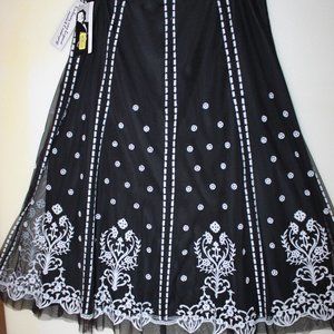 Peter Nygard long skirt.  Black sheer overlay